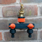 2 Way Tap Splitter PP with Valves and Snap-On Male Connectors