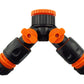 3 Way Connector Set with Valve Black/Orange