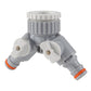 2-Way Tap Connector With Valves 1" or 3/4" BSP Female, Gray/White