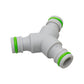 Three Way Connector Male Snap-On Grey/Lime
