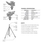 Aluminium Garden Sprinkler Tripod Stand 55-105cm Spiked Feet