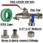 Double Lever Tap Kit with Barb/Quick Connect Outlet, ½” and ¾” BSP Thread Inlet