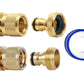 X00240NUXV x1,  2 Pairs Garden Hose Quick Connect Set | 3/4 Inch Solid Brass Hose Fittings with PTFE Tape
