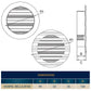 Louvre Vent Round Bella 100mm White