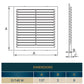 Louvre Vent  D/140W 140mm X 140mm with Fly Screen
