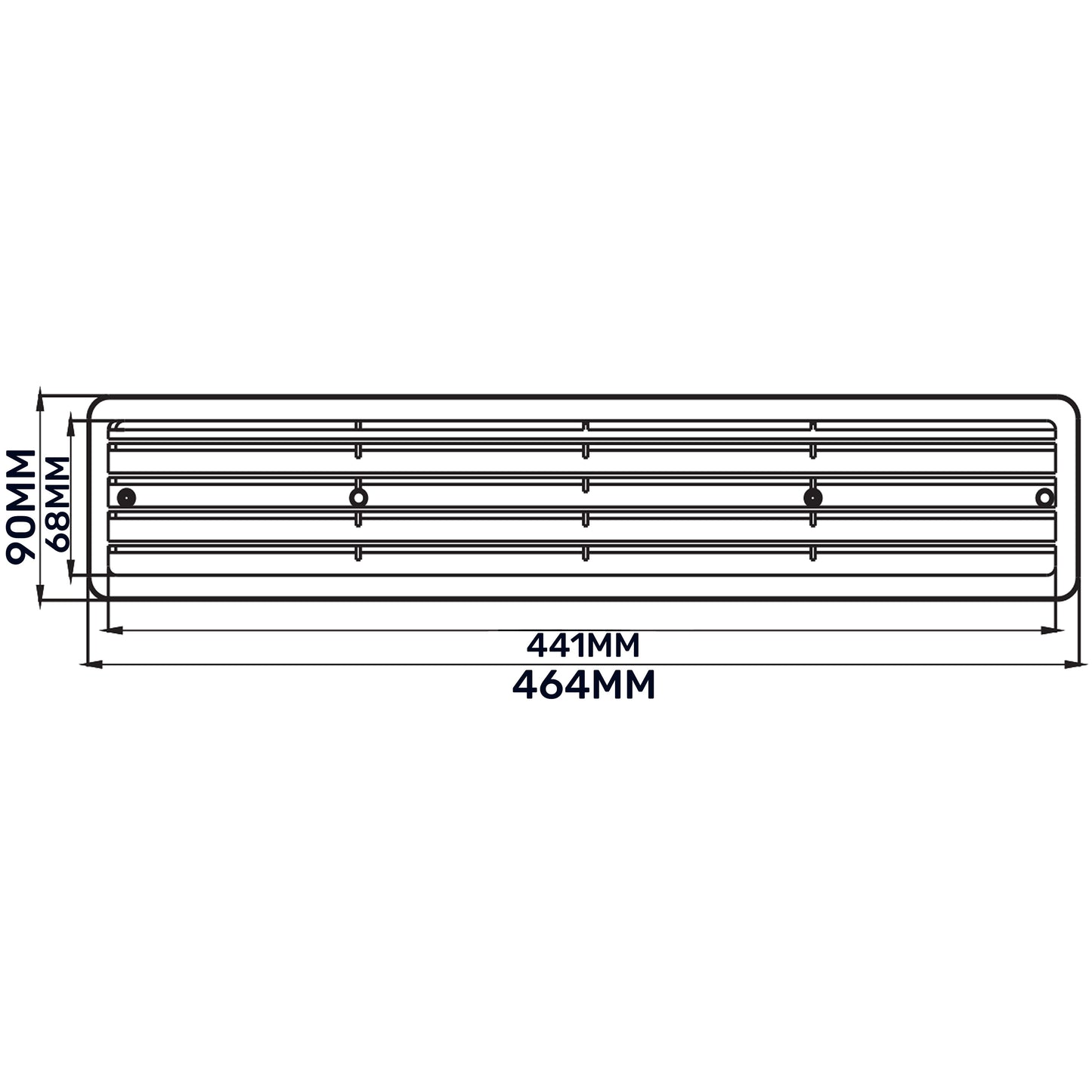Door Louvre Vent KD 70mm—450mm
