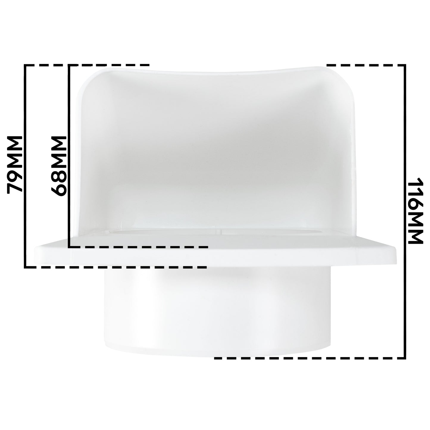 External White Louvre Vent  KRD/100 fi100mm