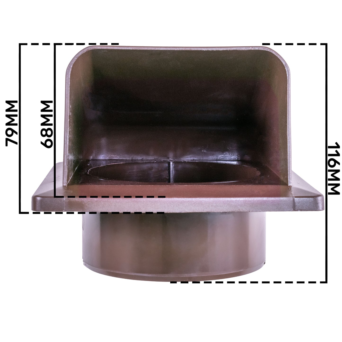 External Brown Louvre Vent  KRD/100B fi100mm