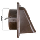 External Brown Louvre Vent  KRD/100B fi100mm