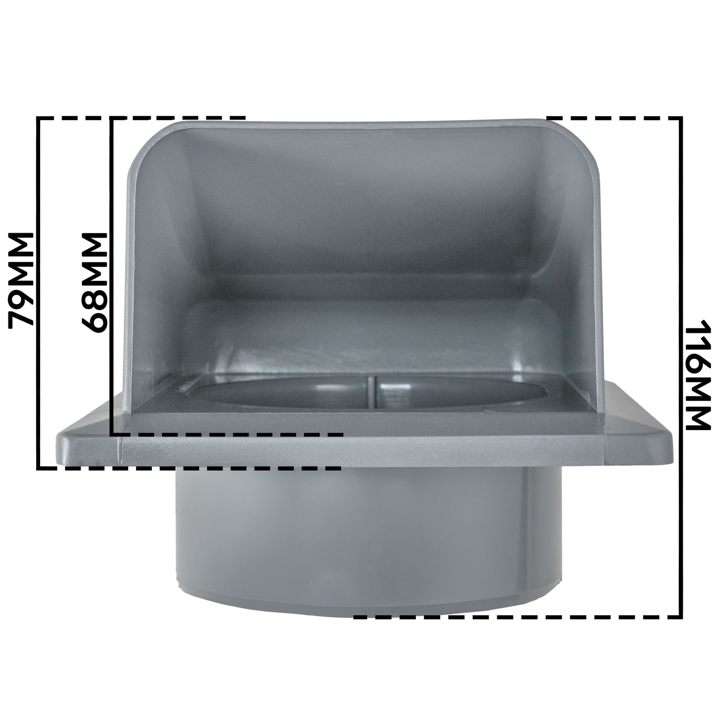 External Graphite Louvre Vent KRD/100G fi100mm