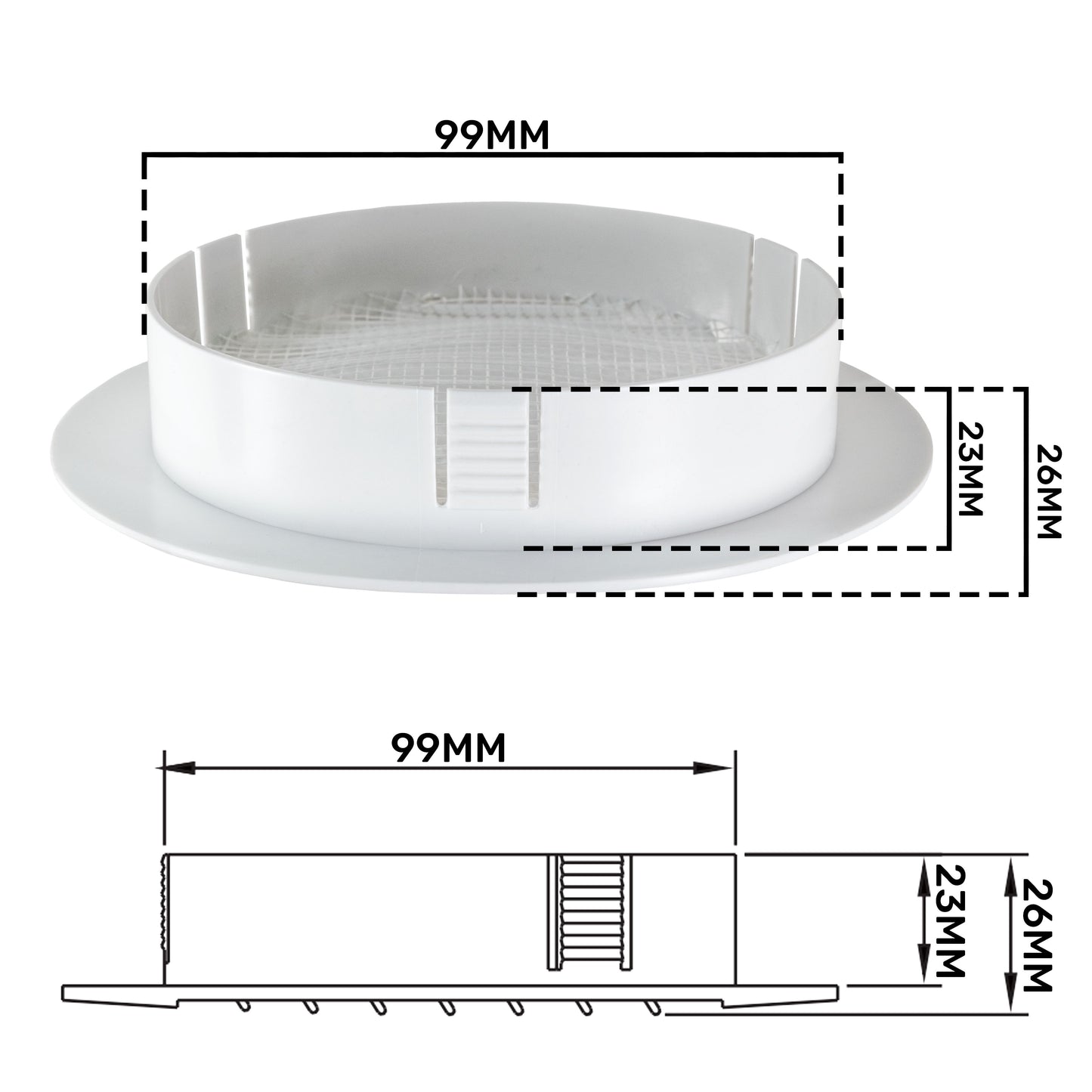 Louvre Vent KRO 100 With Fly Mesh