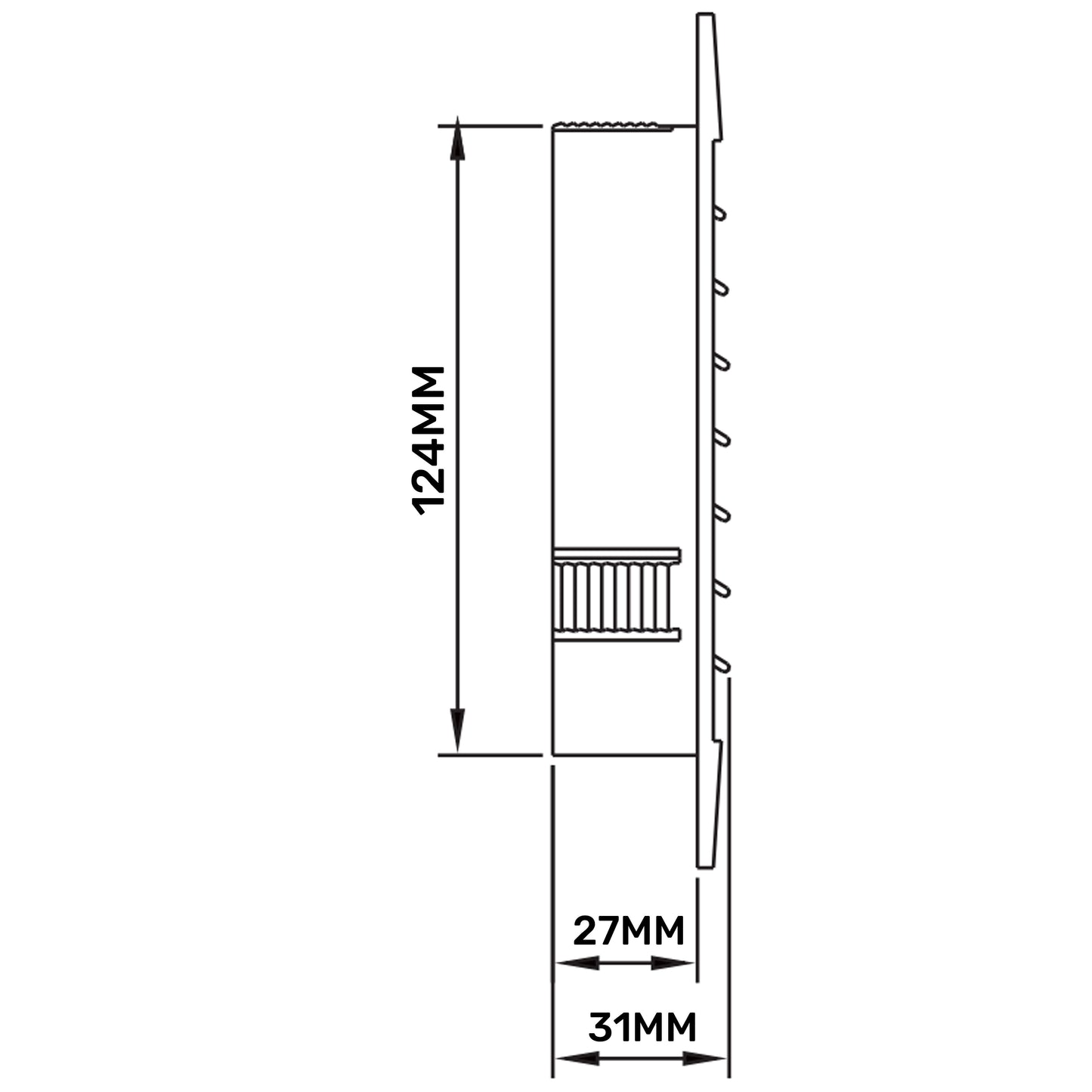 Louvre Vent KRO 125 With Fly Mesh