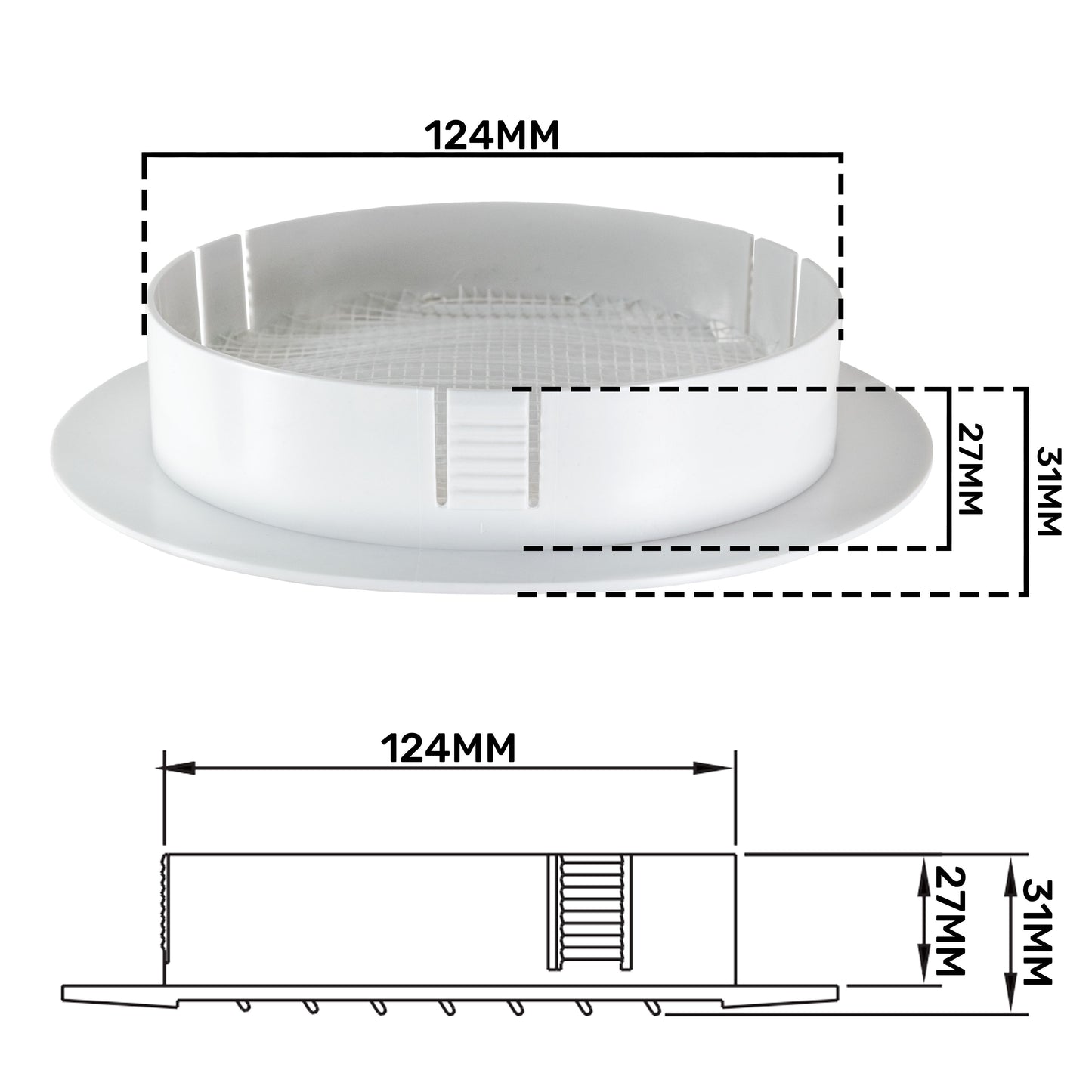 Louvre Vent KRO 125 With Fly Mesh