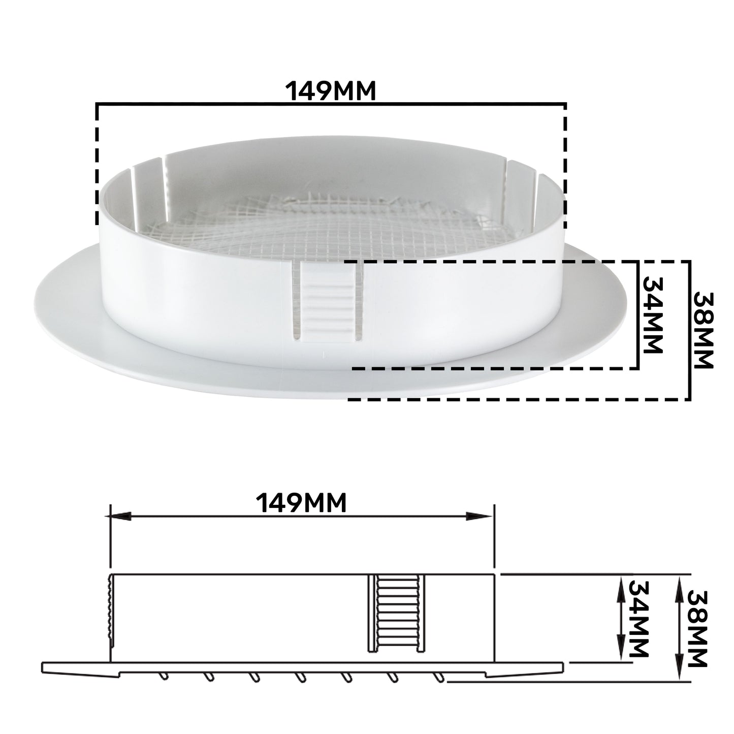 Louvre Vent KRO 150 With Fly Mesh