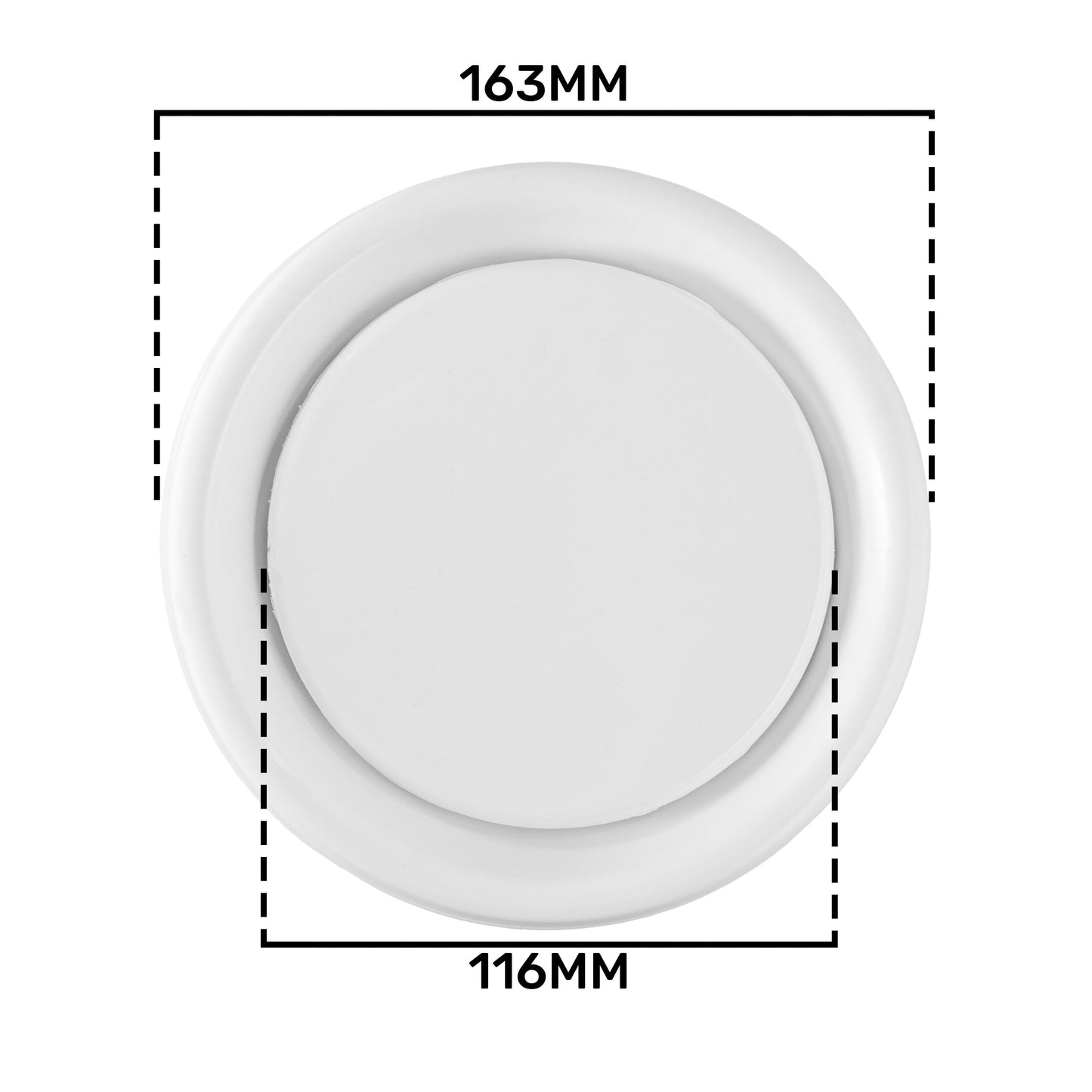 White ABS Extract Ceiling Valve 125mm