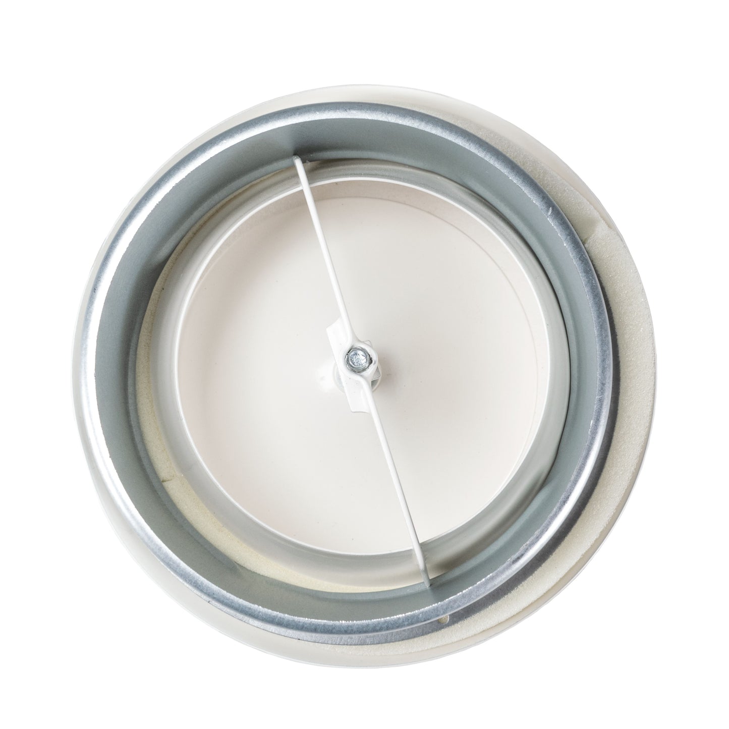 White Metal Extract Ceiling Valve 125mm - Anemostat EV