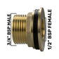 Water Butt Brass Kit 3/4" with Extended Brass Chrome Tap ½” Barb