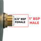 Water Butt Brass 1" BSP Male - 3/4" BSP Female and Drill Bit