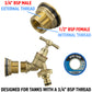 Water Butt Brass Kit 3/4" with Brass Quick Connect Tap