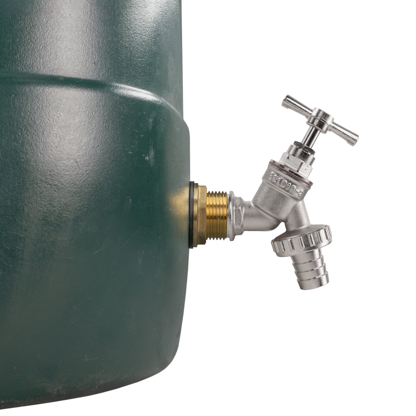 Water Butt Brass Kit 3/4" with Nickel Plated Brass Barbed Tap and Drill Bit