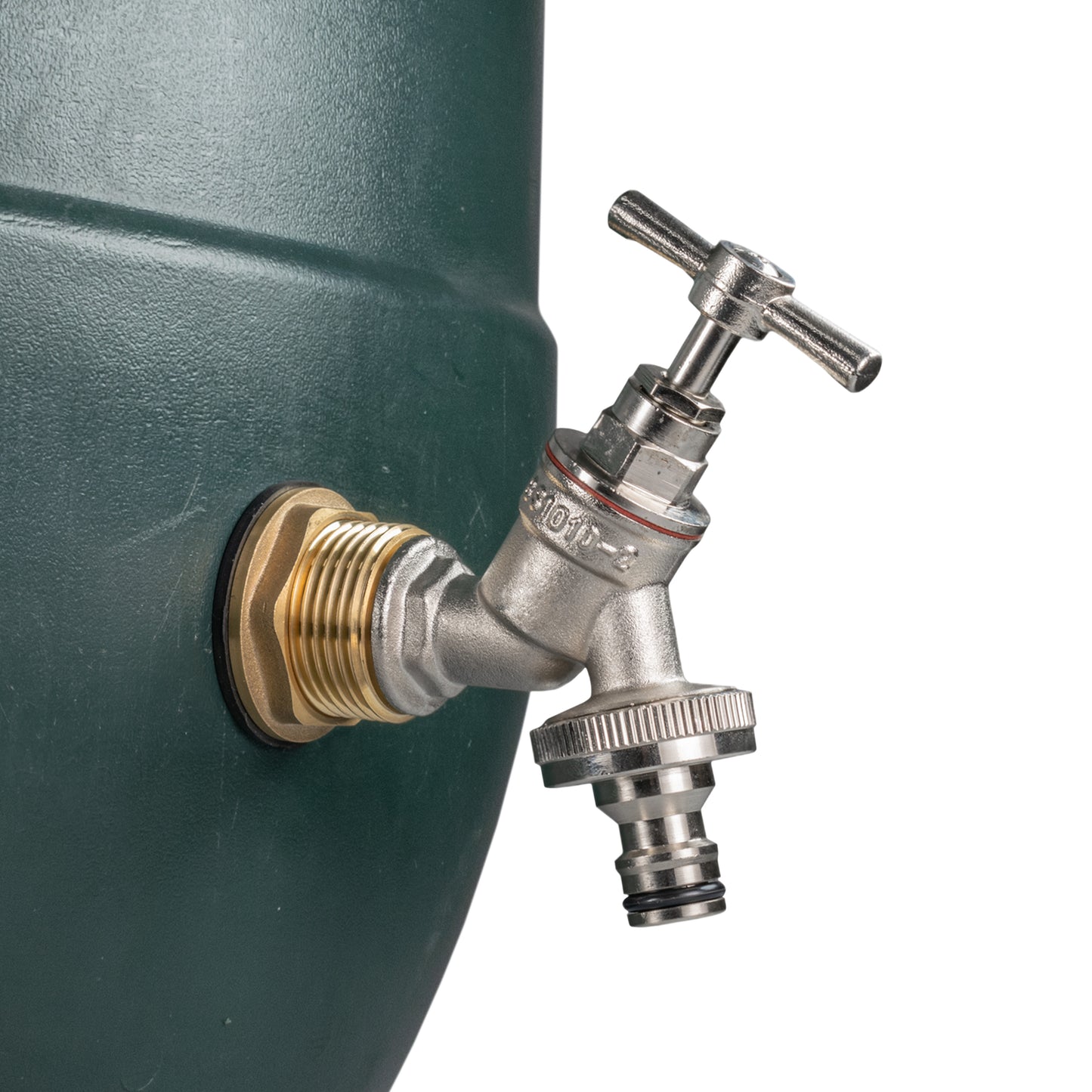 Water Butt Brass Kit 3/4" with Nickel Plated Brass Quick Connect Tap and Drill Bit