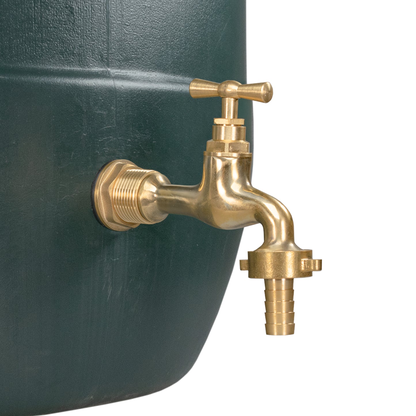 Water Butt Brass Kit 3/4" with 19mm Barbed Polished Brass Tap and Drill Bit