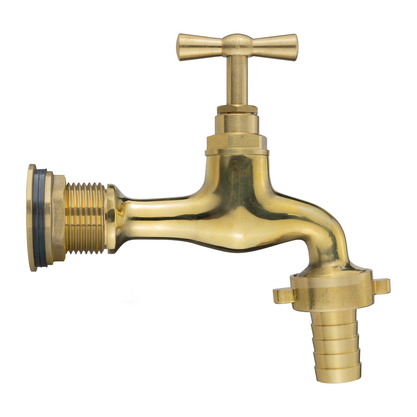 Water Butt Brass Kit 3/4" with 19mm Barbed Polished Brass Tap and Drill Bit