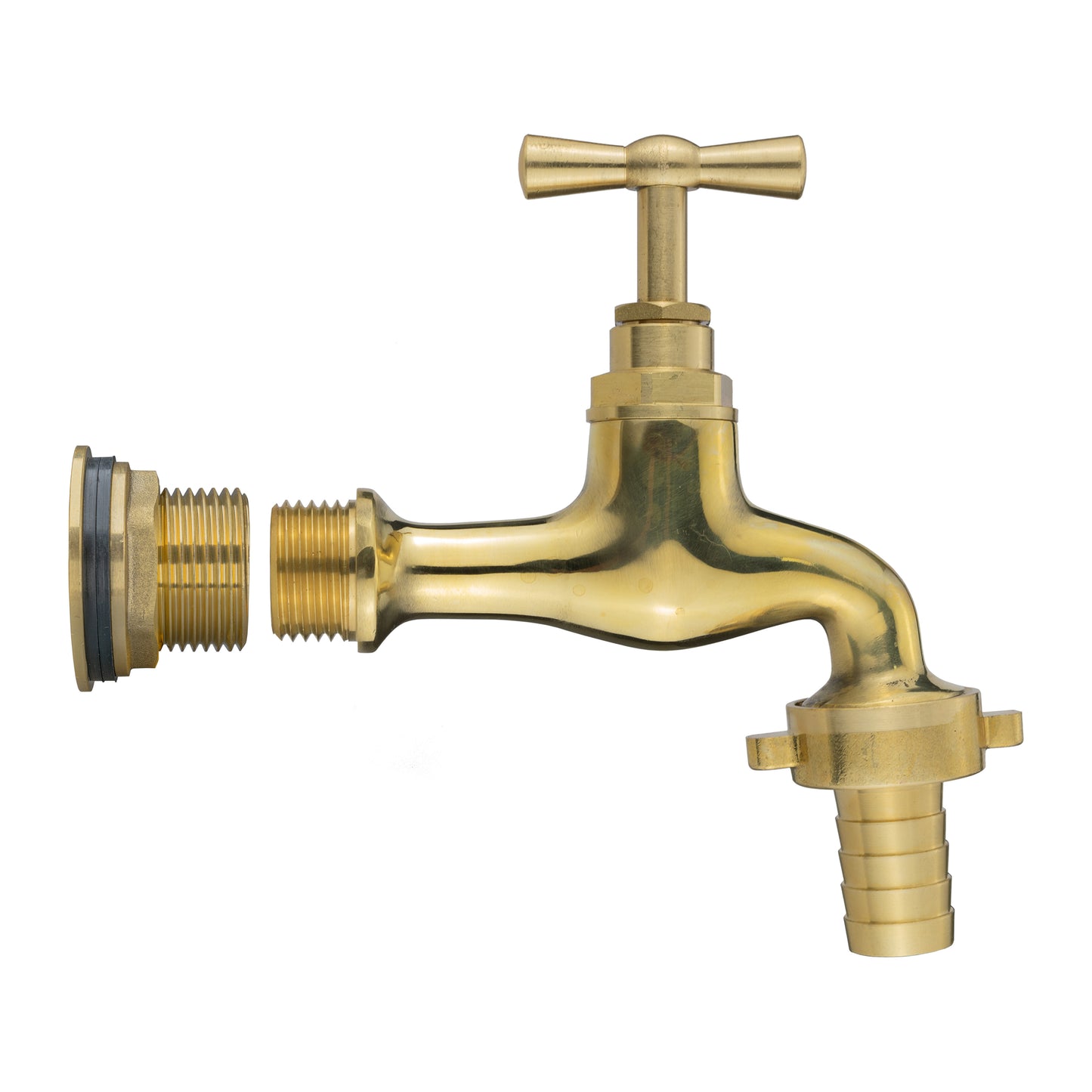 Water Butt Brass Kit 3/4" with 19mm Barbed Polished Brass Tap and Drill Bit
