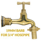 Water Butt Brass Kit 3/4" with 19mm Barbed Polished Brass Tap and Drill Bit