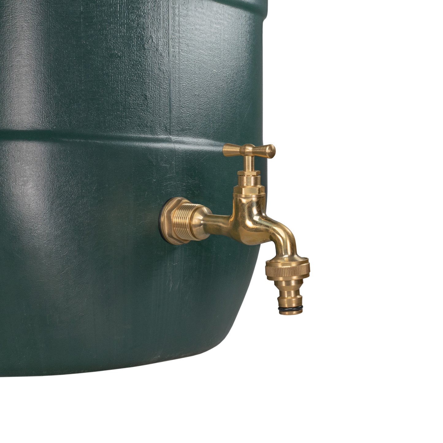Water Butt Brass Kit 3/4" with Quick Connect Polished Brass Tap and Drill Bit
