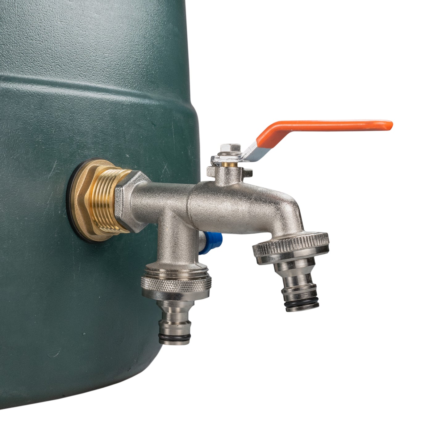 Water Butt Brass Kit 3/4" with Double Quick Connect Tap and Drill Bit