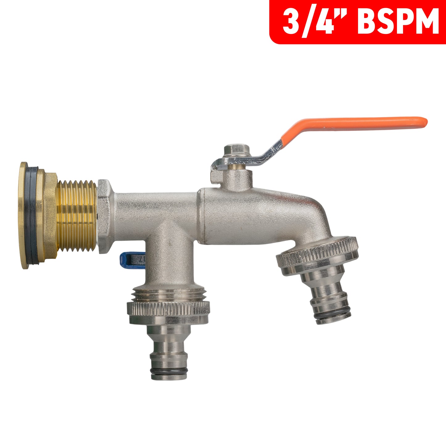 Water Butt Brass Kit 3/4" with Double Quick Connect Tap and Drill Bit