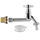 Water Butt Brass Kit 3/4" with Extended Brass Chrome Tap ½” Barb