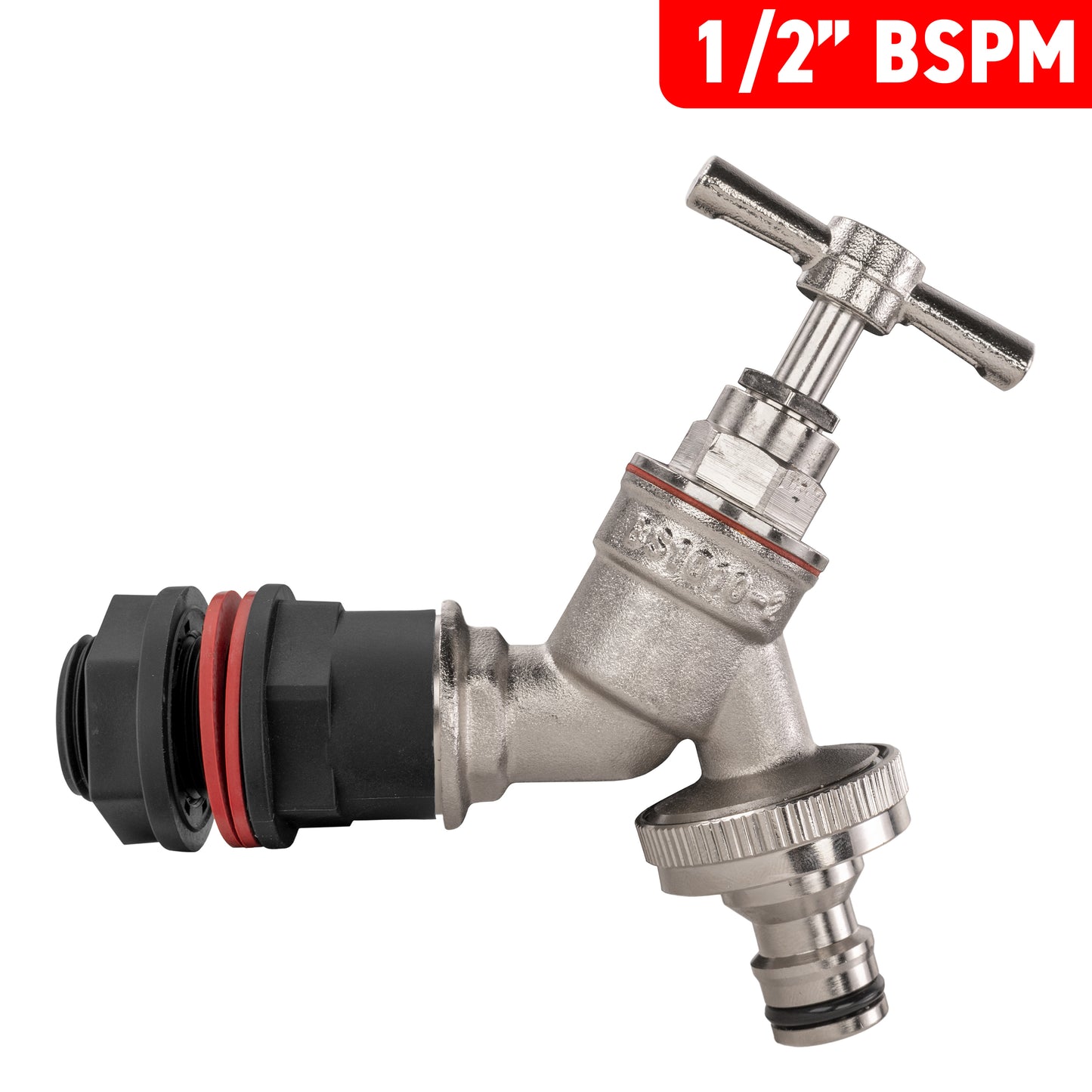 Water Butt Kit 1/2" with Nickel Plated Quick Connect Tap