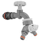Water Butt Kit 1/2" with Grey Dial Tap + Two-Way Splitter