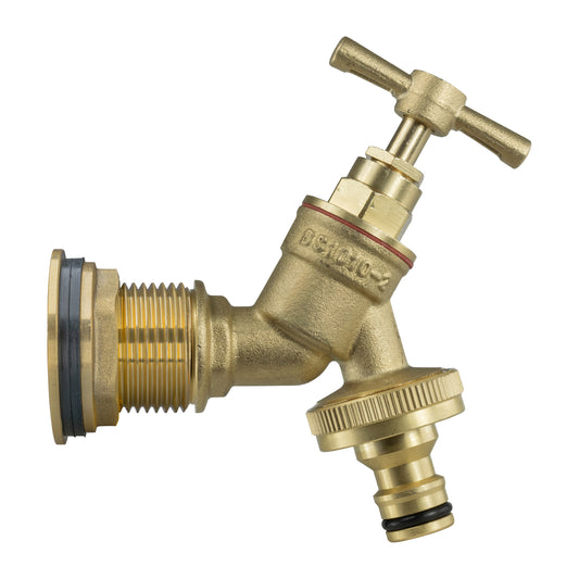 Water Butt Brass Kit 1" with Brass Quick Connect Tap