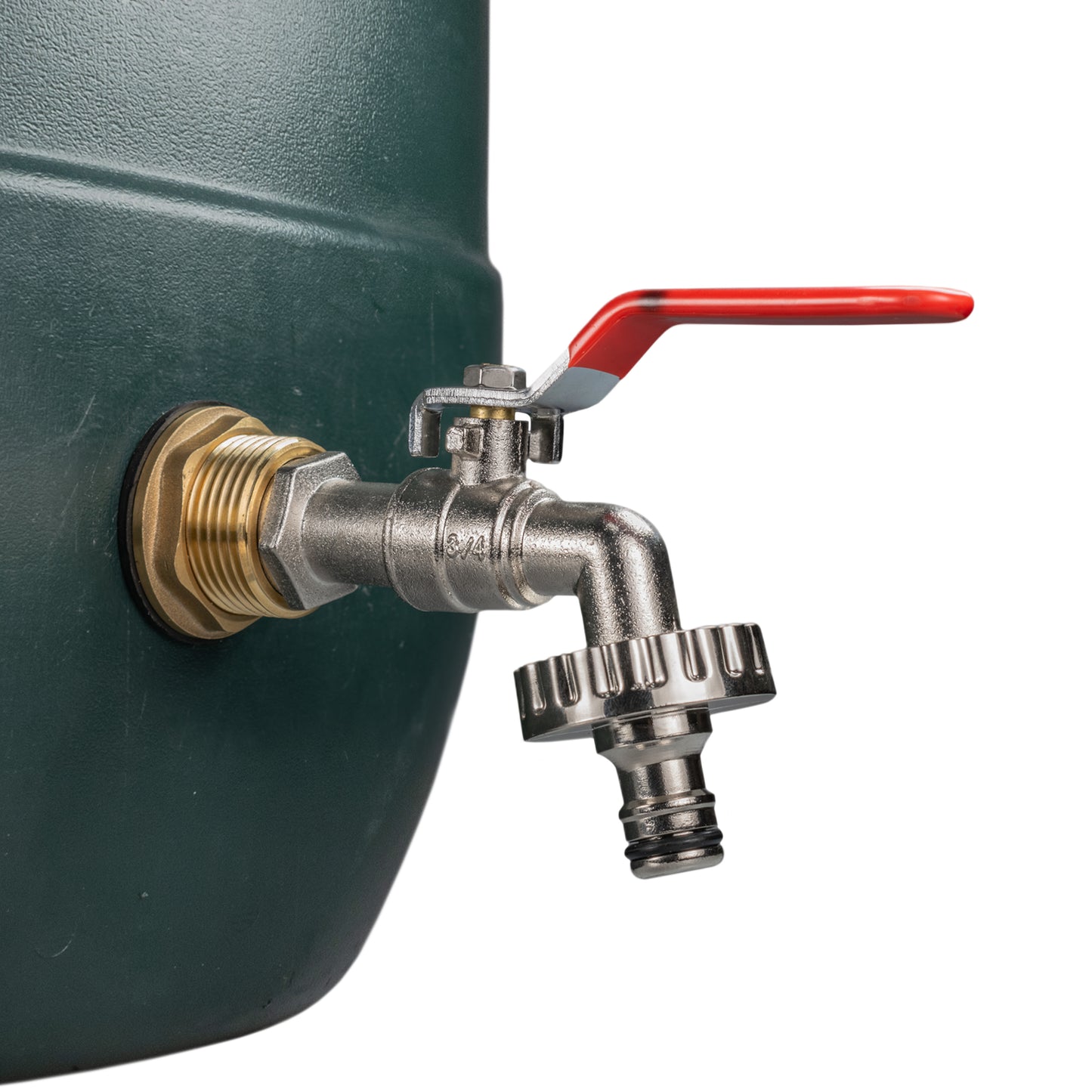 Water Butt Brass Kit 1" with Quick Connect Lever Tap