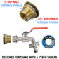 Water Butt Brass Kit 1" with Quick Connect Lever Tap