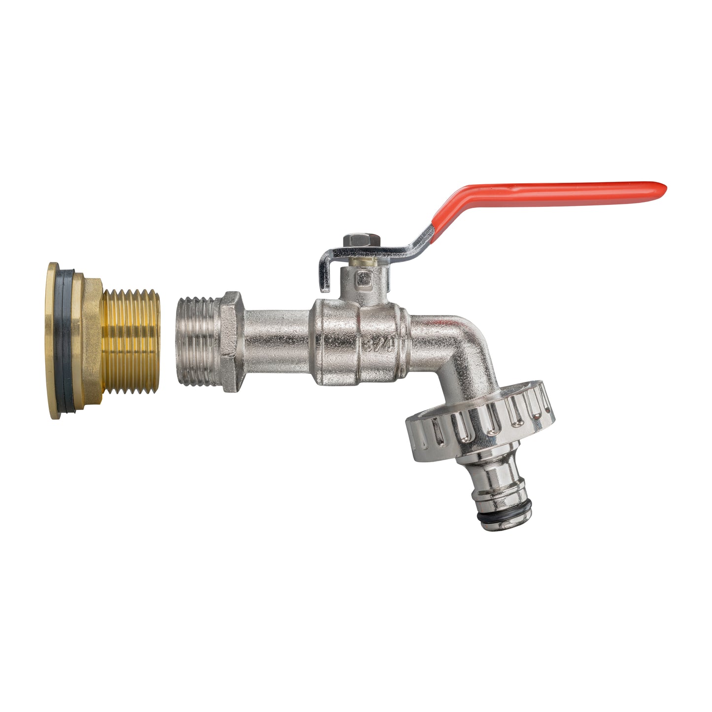 Water Butt Brass Kit 1" with Quick Connect Lever Tap