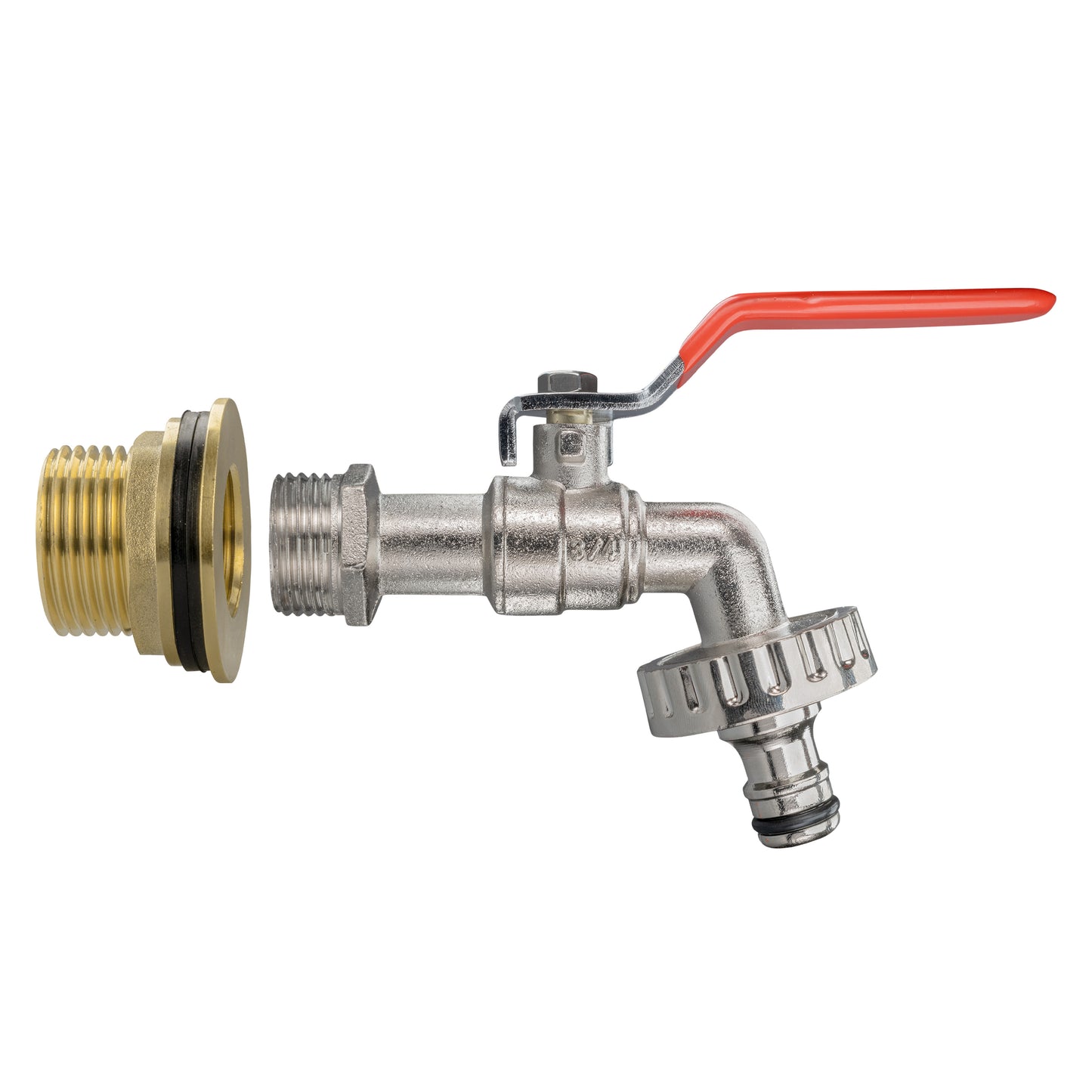 Water Butt Brass Kit 1" with Quick Connect Lever Tap
