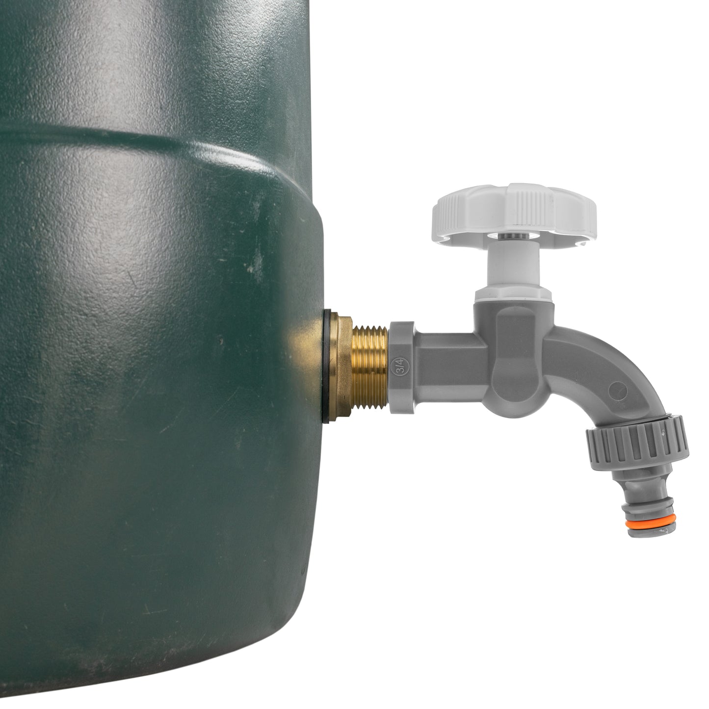 Water Butt Brass Kit 1" with Grey Dial Tap