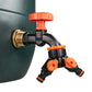 Water Butt Brass Kit 1" with Black Dial Tap + Two-Way Splitter