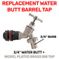 Water Butt Kit 3/4" with Nickel Plated Barbed Tap