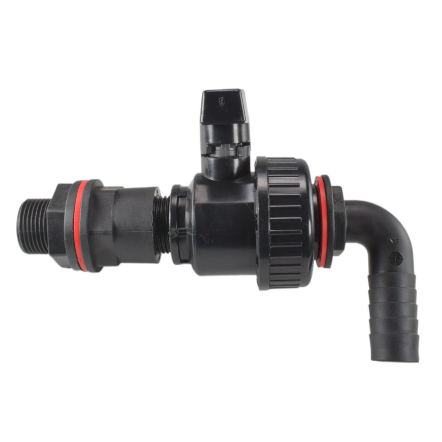 Water Butt Kit ¾” BSP with Plastic Valve and ¾” Barb Elbow