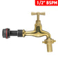 Water Butt Extension Kit 1/2" with 15mm Barbed Polished Brass Tap and Drill Bit