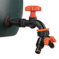 Water Butt Extension Kit 1/2" with Black Dial Tap + Two-Way Splitter and Drill Bit