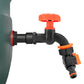 Water Butt Extension Kit 1/2" with Black Dial Tap + Two-Way Splitter and Drill Bit