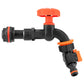 Water Butt Extension Kit 1/2" with Black Dial Tap + Two-Way Splitter and Drill Bit