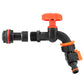 Water Butt Extension Kit 1/2" with Black Dial Tap + Two-Way Splitter and Drill Bit