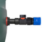 Water Butt Extension Kit 3/4" with In-Line Valve + Female Quick Connector Blue and Drill Bit
